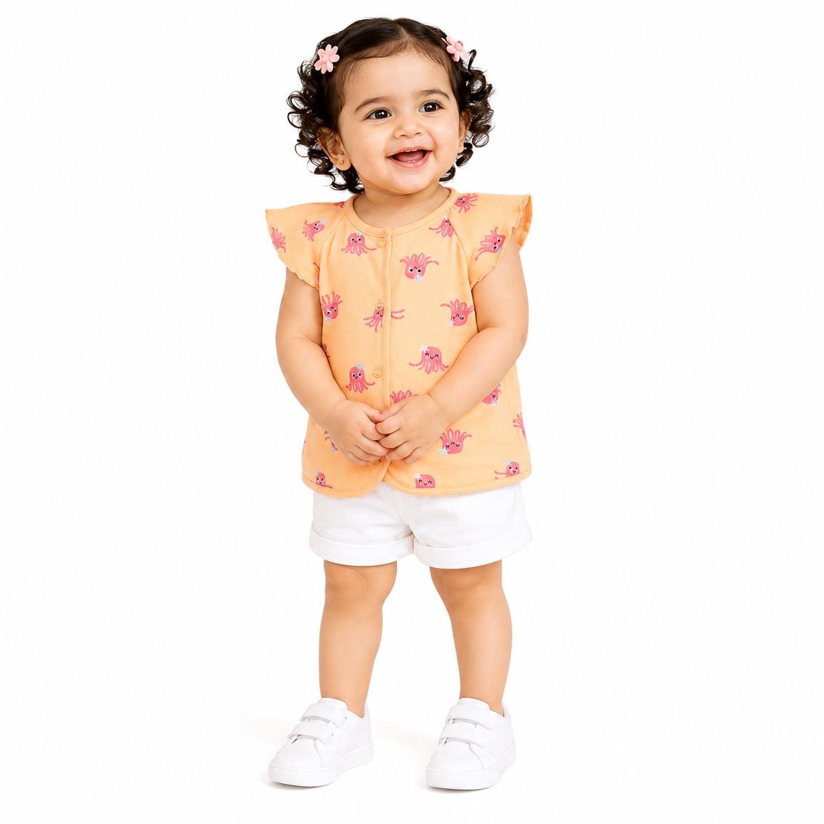 Girls Orange/Pink Front Open Front Open Vest