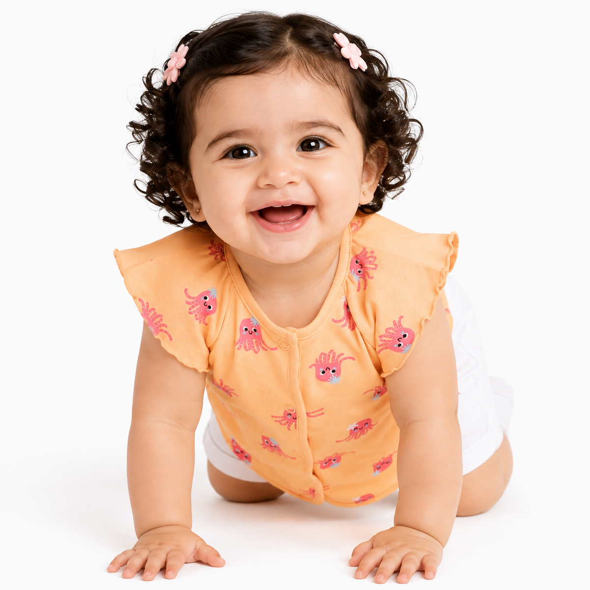 Girls Orange/Pink Front Open Front Open Vest