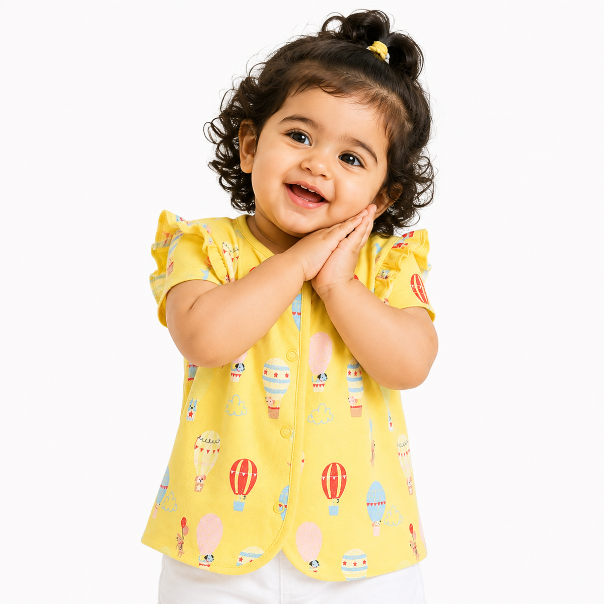 Girls Yellow/Blue Front Open Vest
