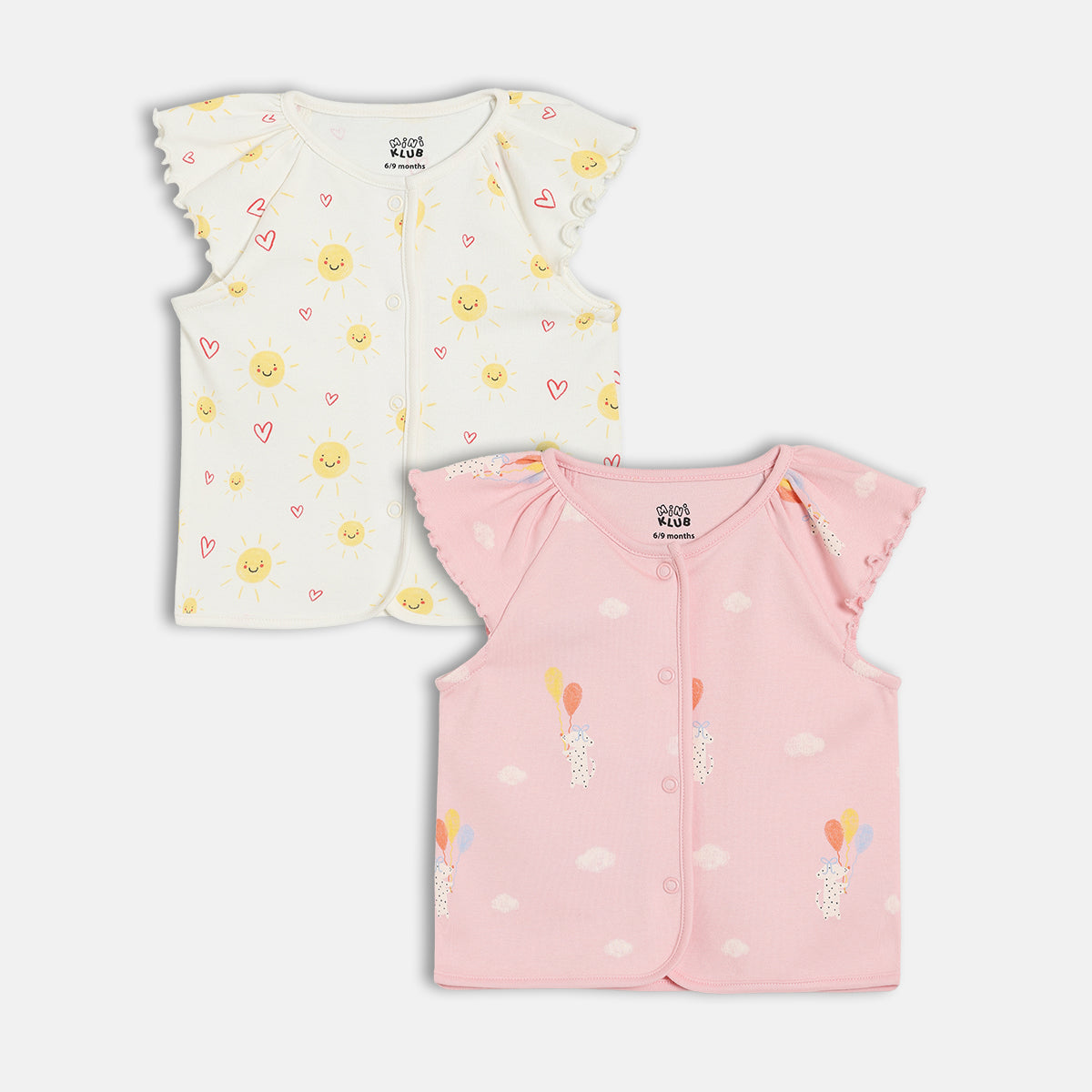 Girls Pink/White Front Open Vest