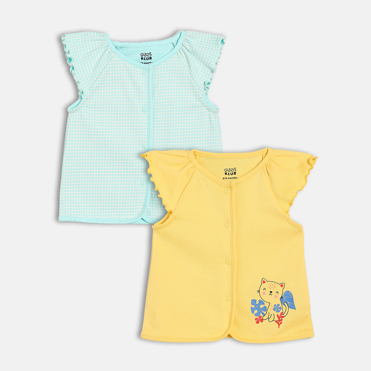 Front Open Vests - Blue & Mustard