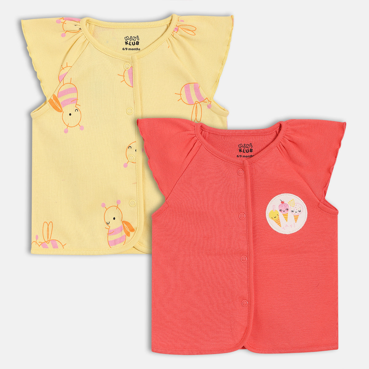 Girls Yellow/Red Front Open Vest