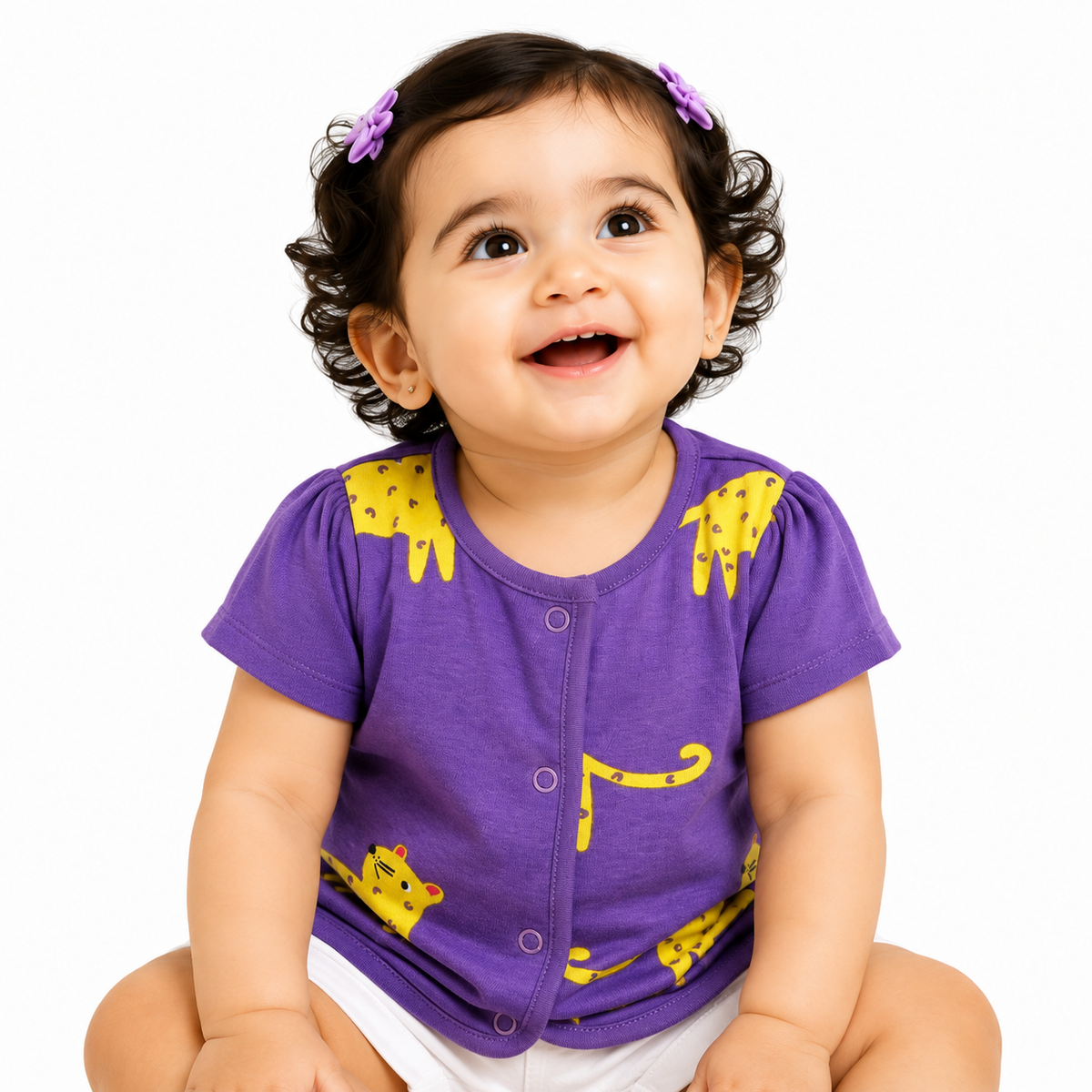 Girls White/Pink/Purple Front Open Front Open Vest