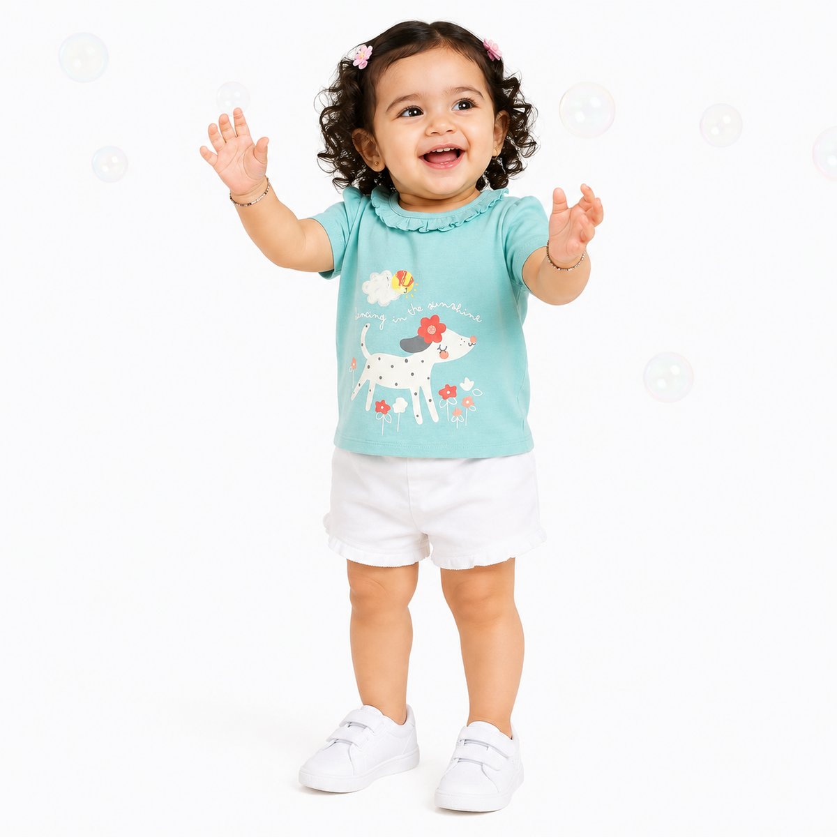 Girls Blue/Multi Knit Top