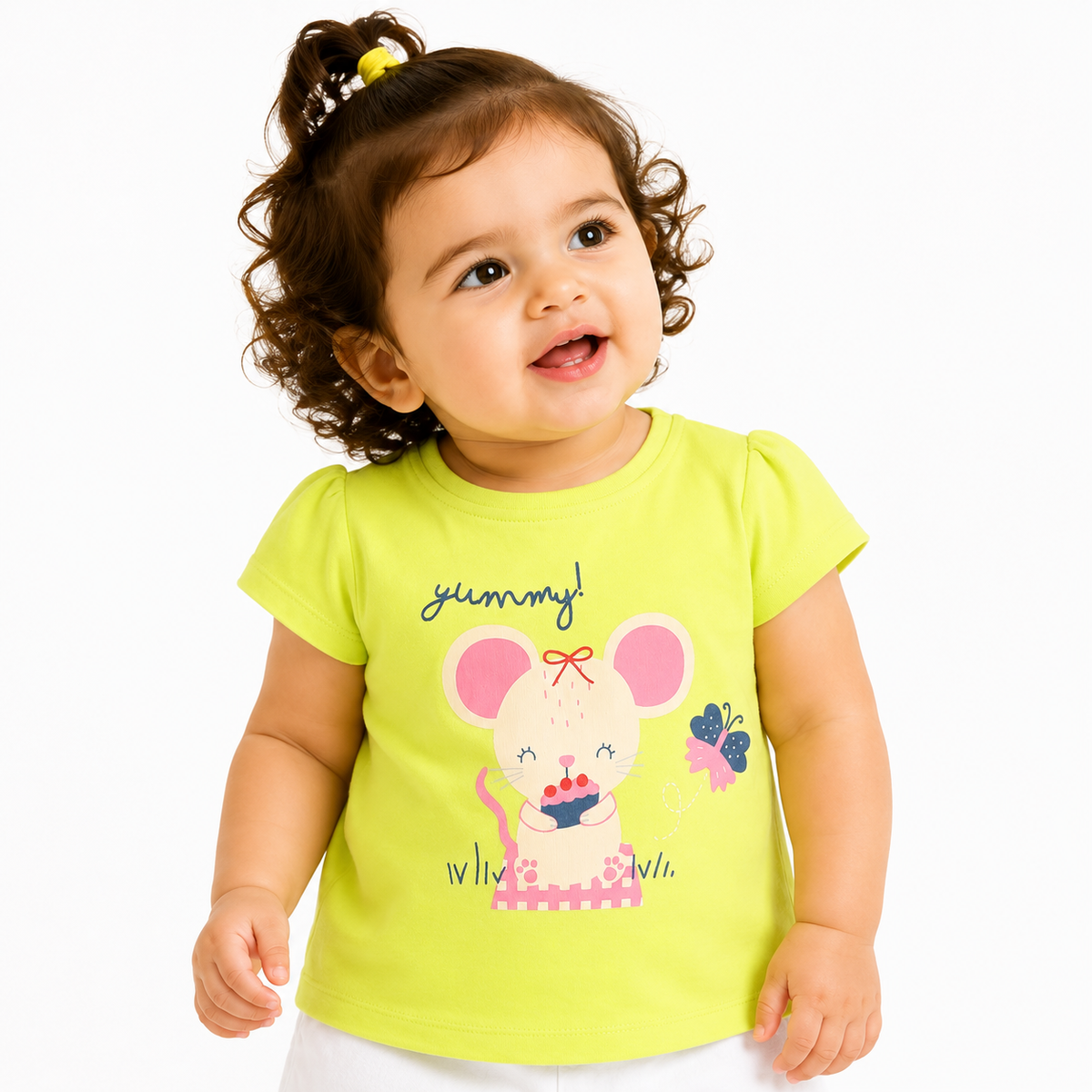 Girls Green/Pink Knit Top