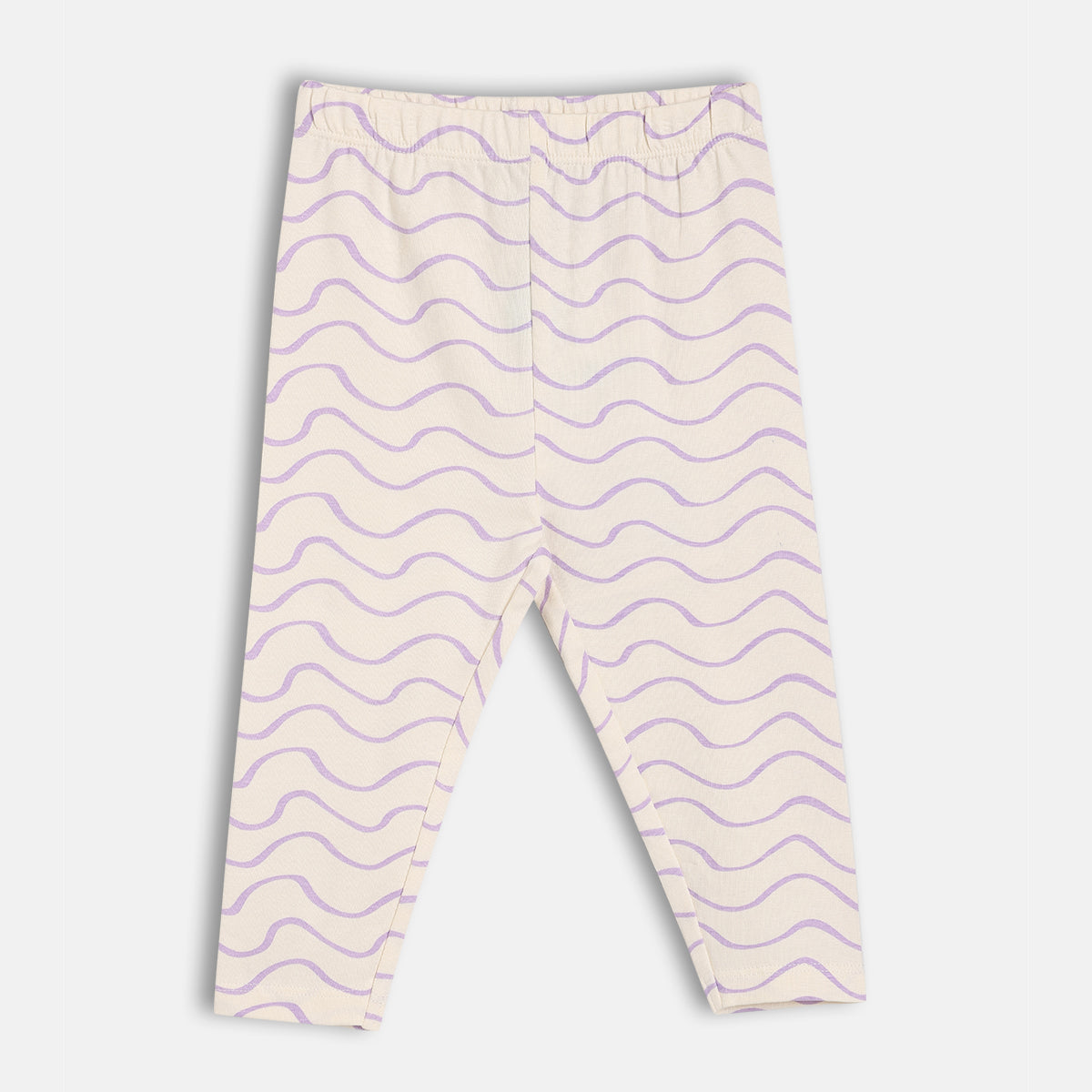 Baby Girls Printed Leggings Pack Of 2, Lavender And Cream