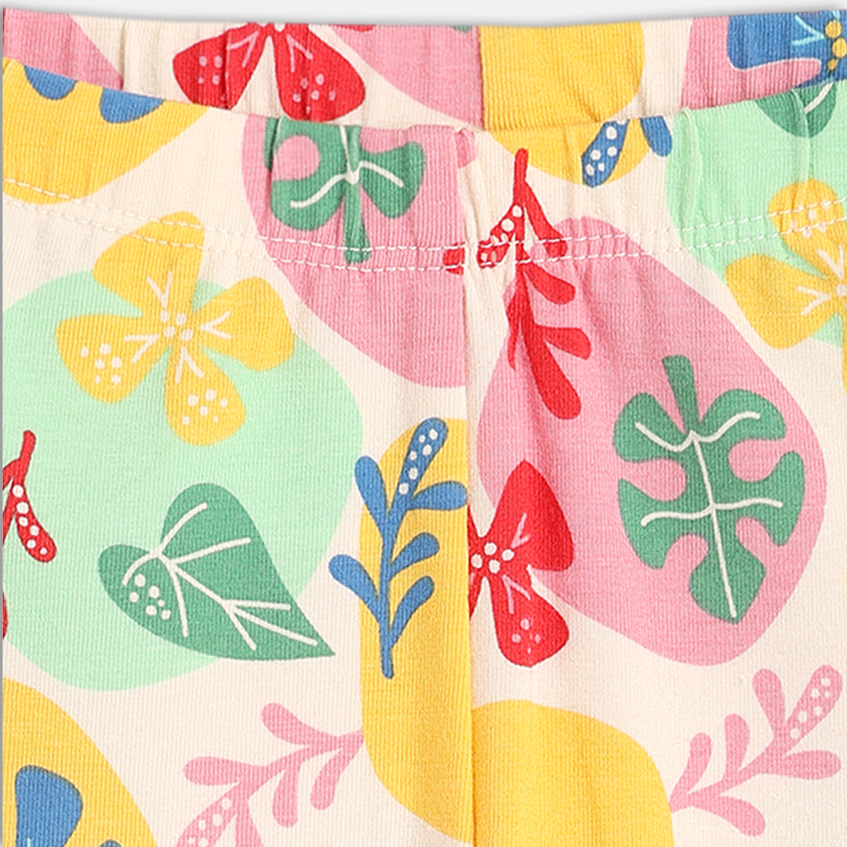 Baby Girls Kitten Applique And Floral Print Leggings Pack Of 2, Mint Green And Multicolour