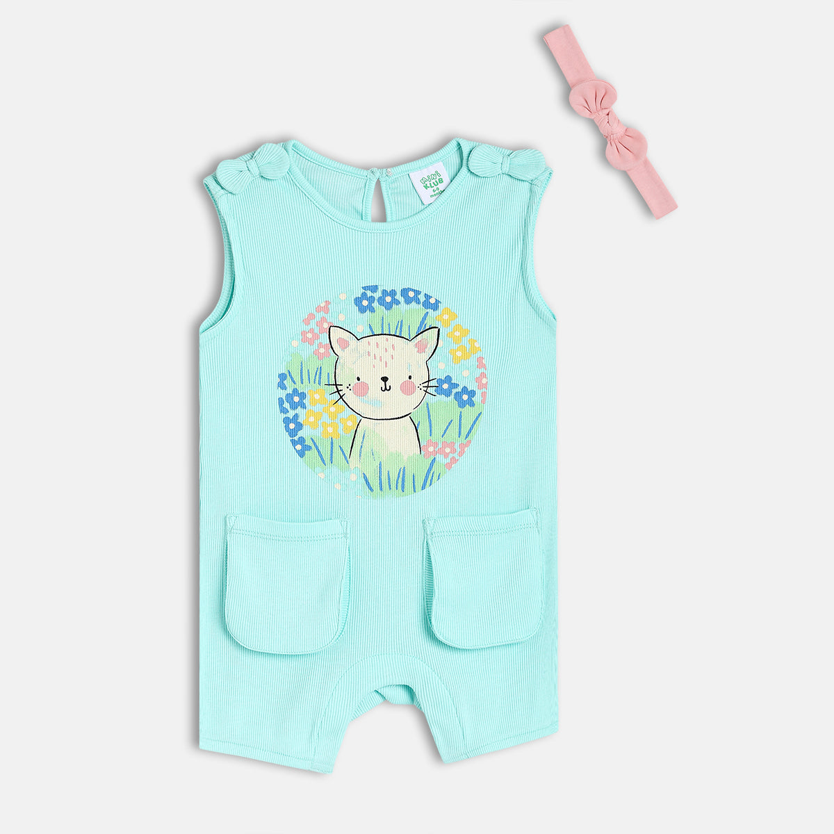 Girls Blue Sleeve Less Romper