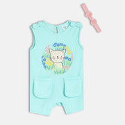 Girls Blue Sleeve Less Romper