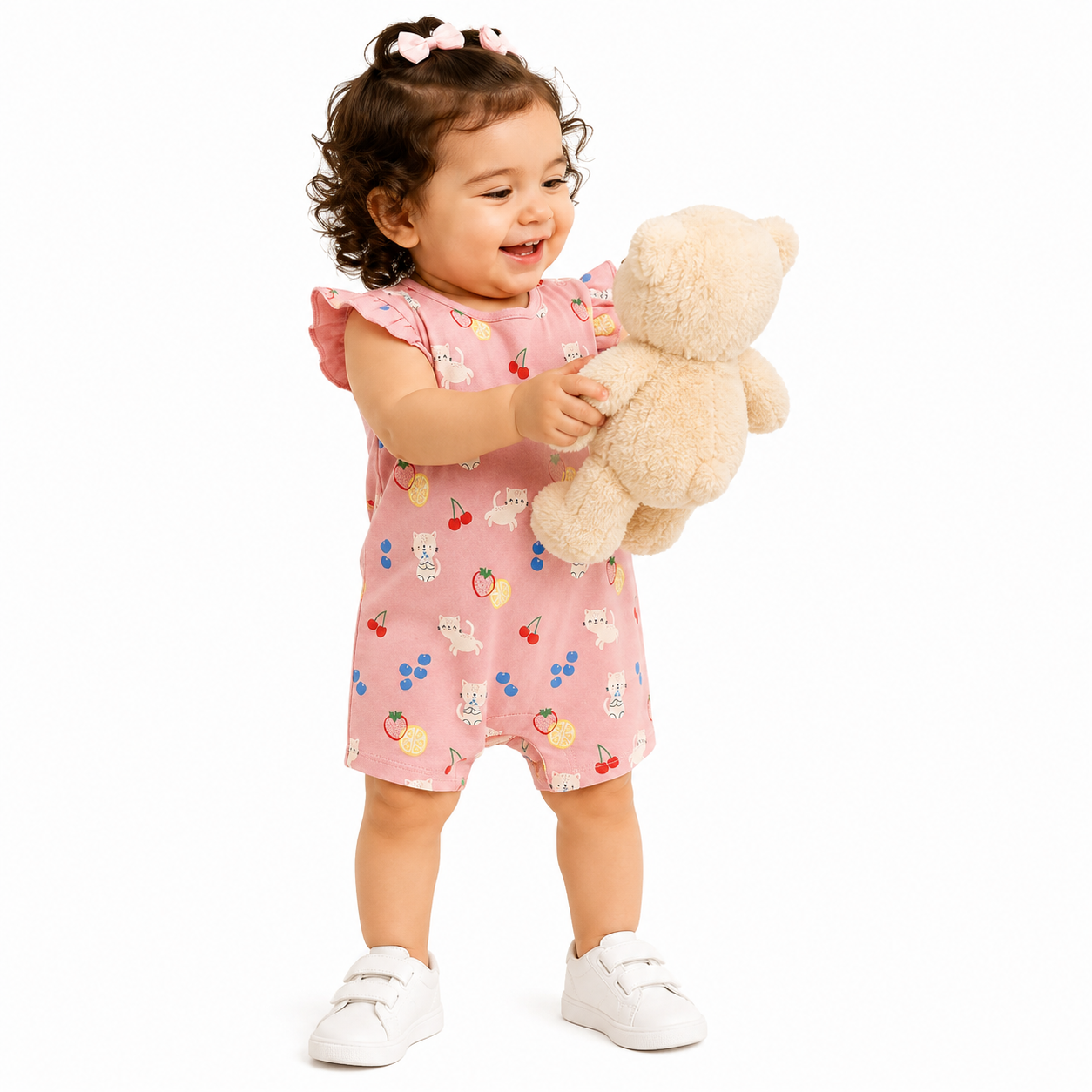 Girls Green/Pink Romper