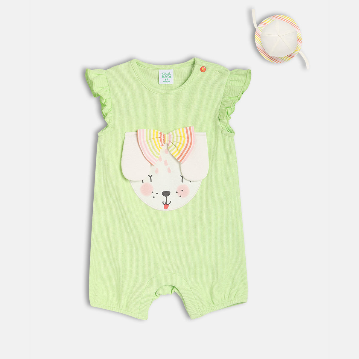 Girls Green Cap Sleeve Romper