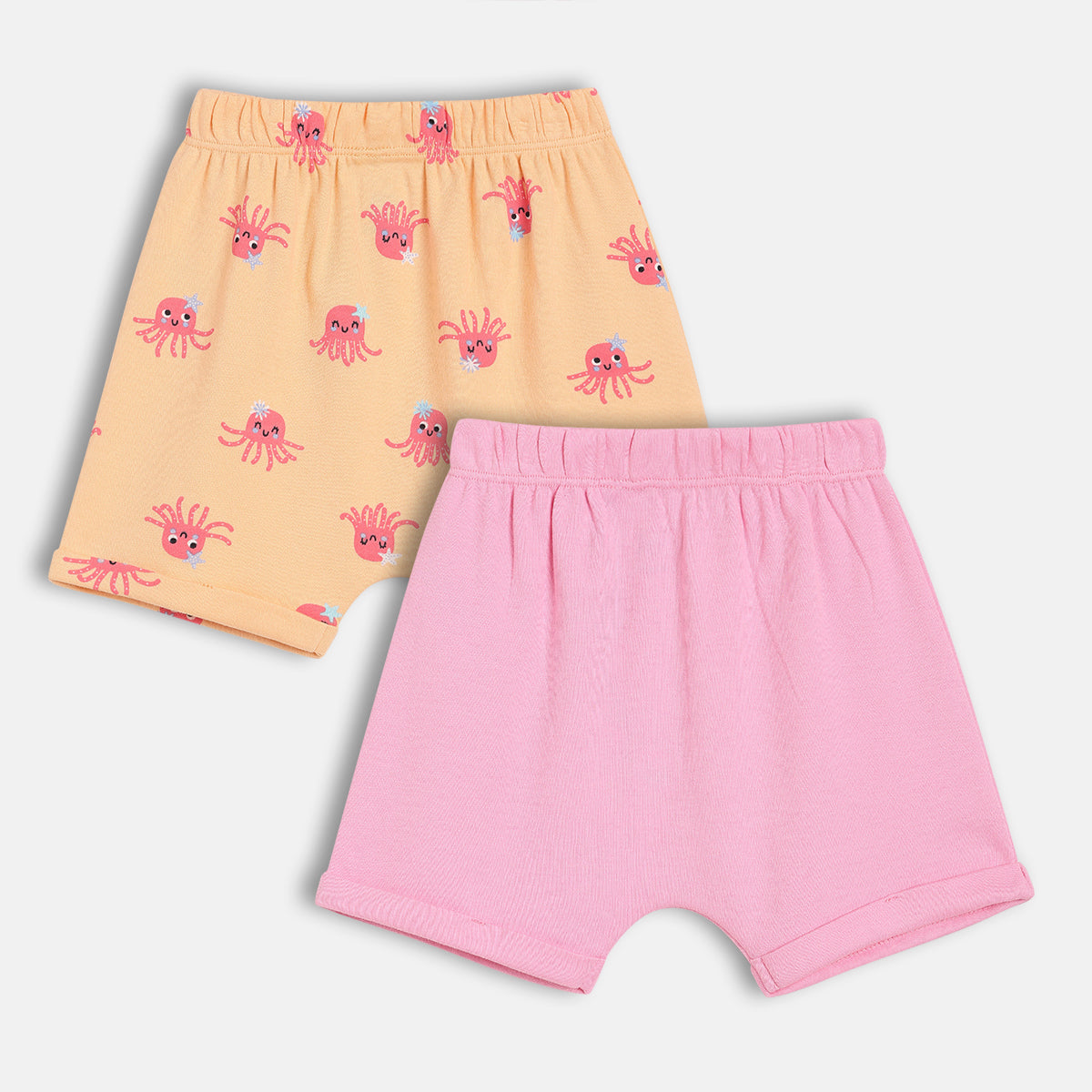 Girls Orange/Pink Elasticated Shorts