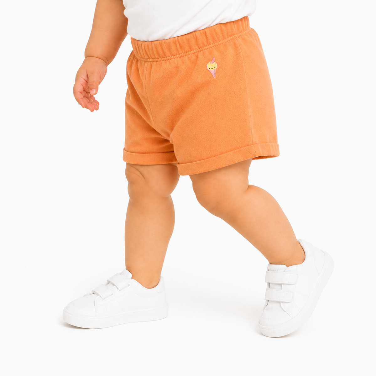 Girls White/Orange Shorts