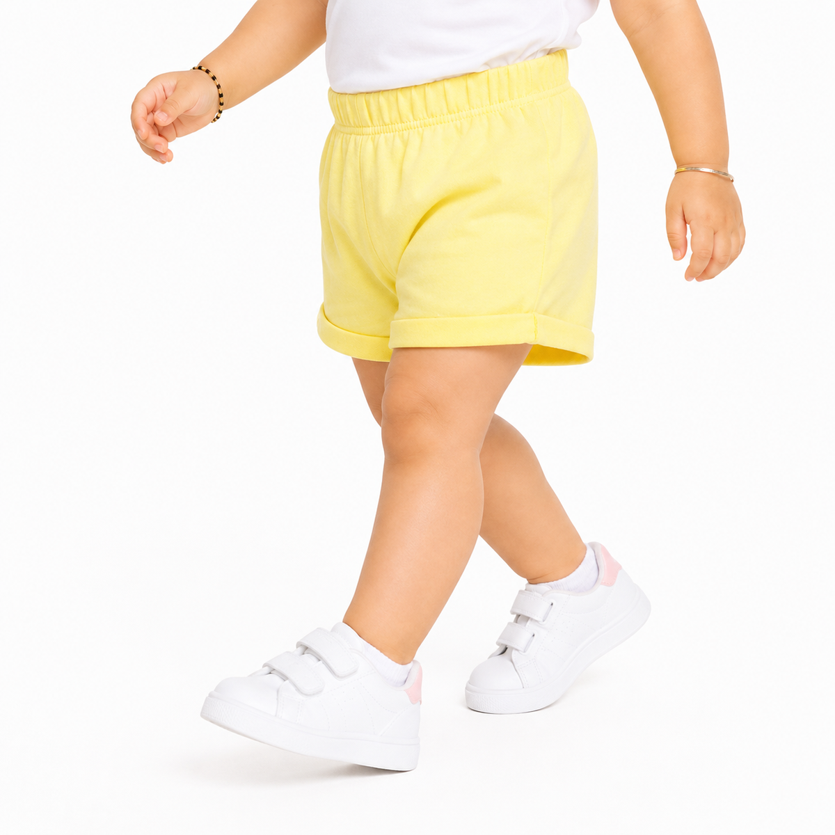 Girls White/Yellow Shorts
