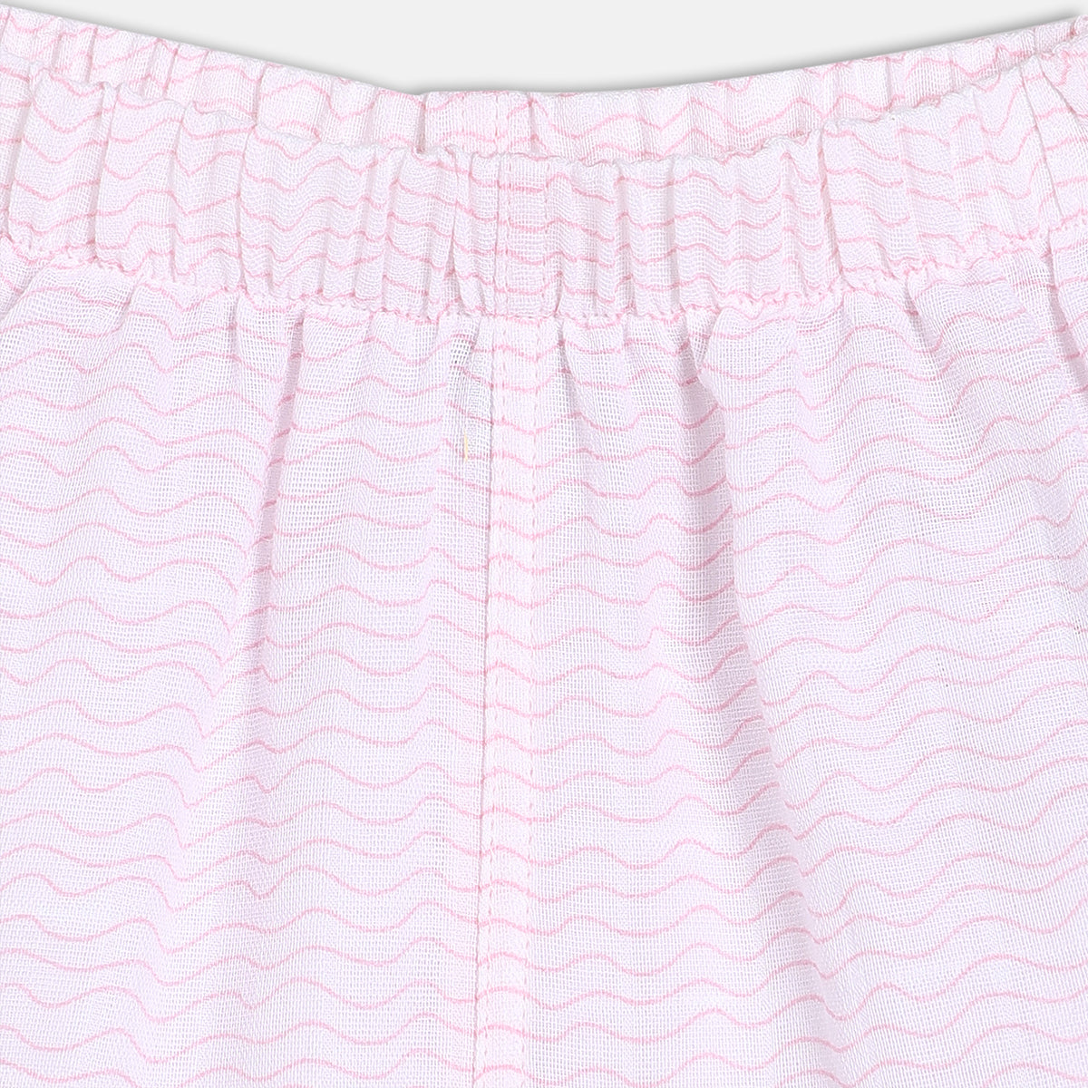 Solid & Wave Printed Shorts - Pink & White