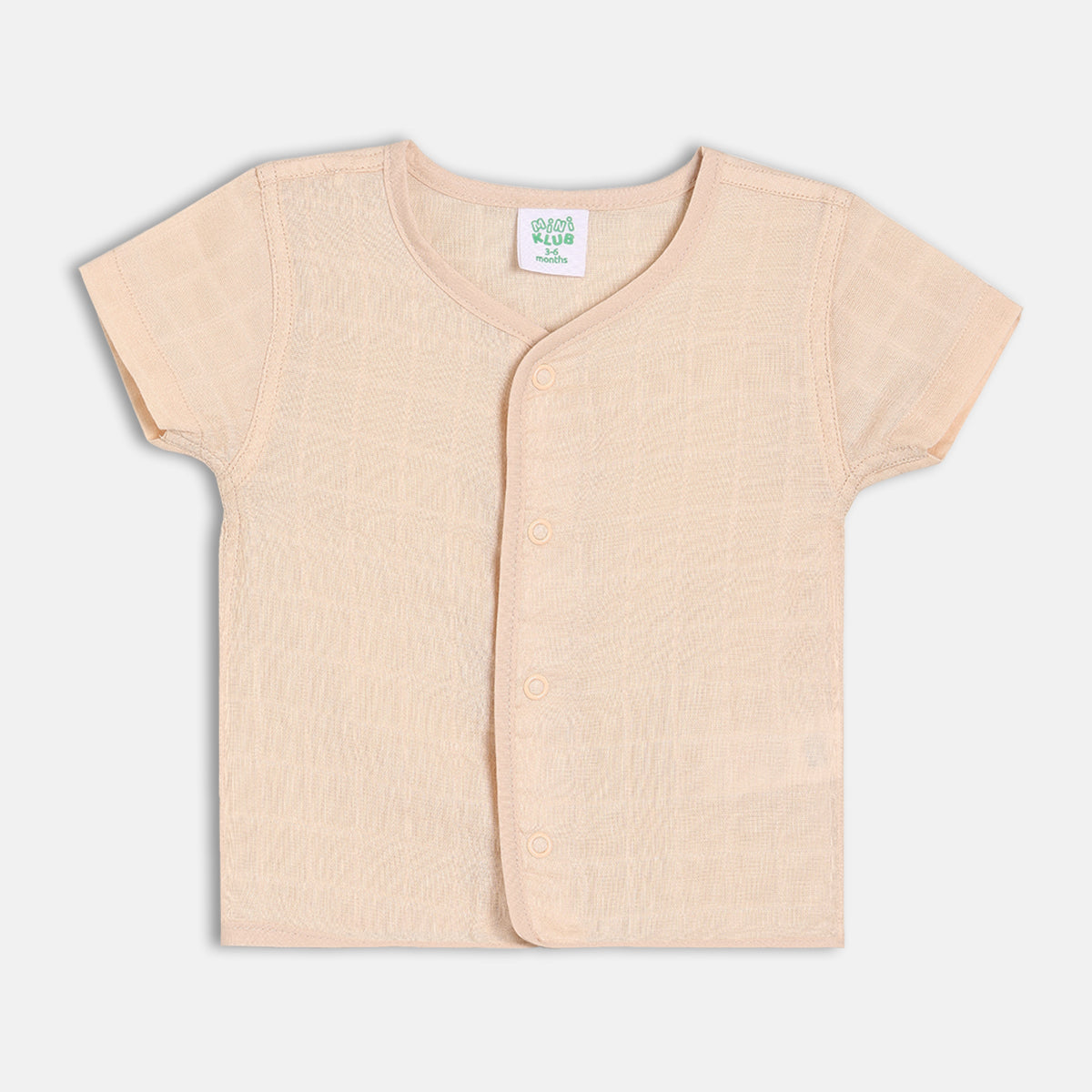 Baby Muslin Front Open Vests – White & Peach (Pack of 2)