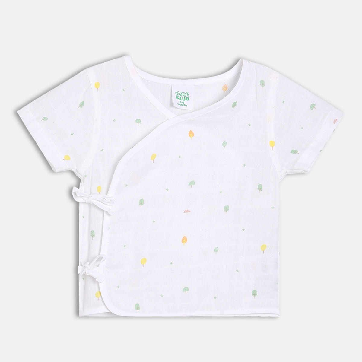 Baby Muslin Front Open Vests – White & Peach (Pack of 2)