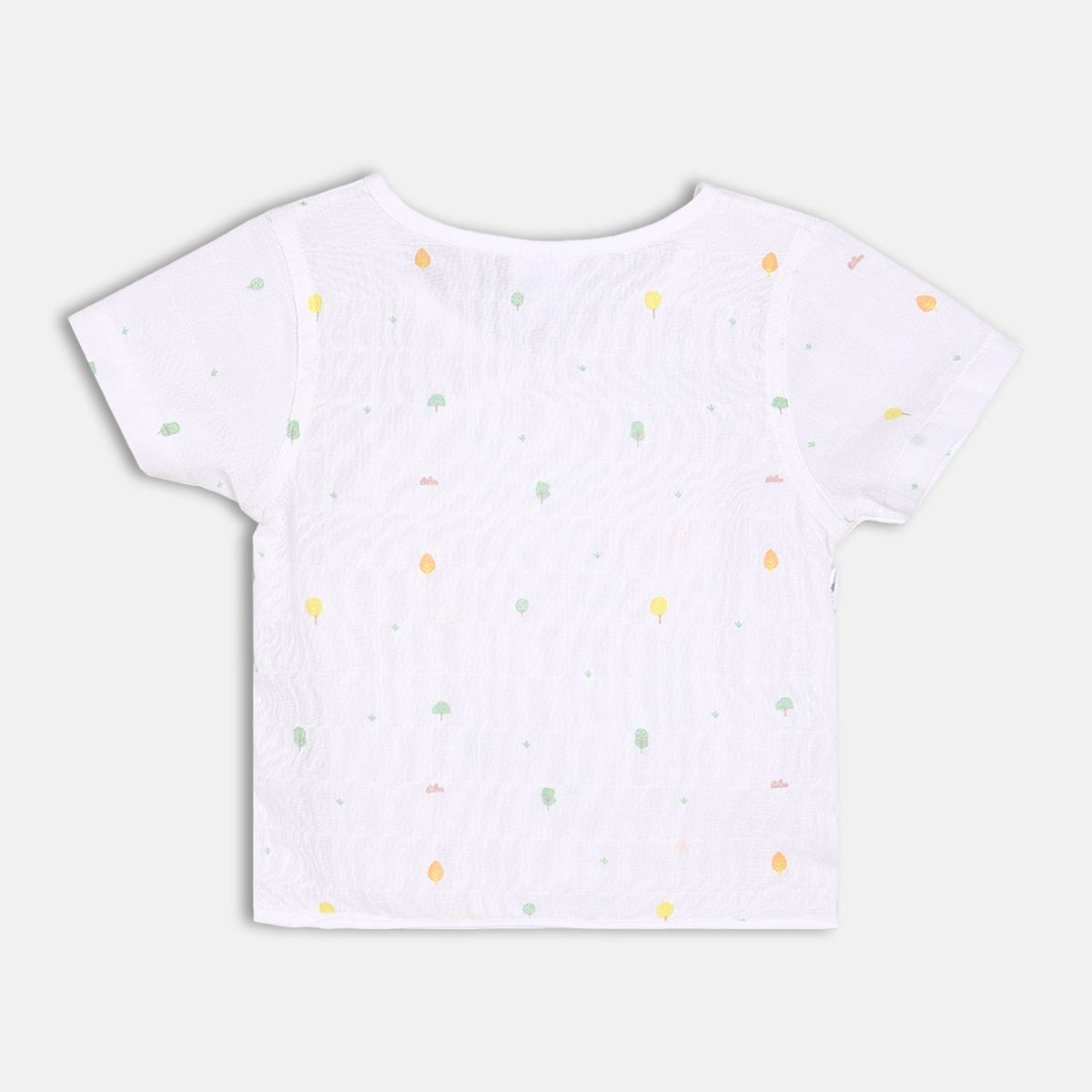 Baby Muslin Front Open Vests – White & Peach (Pack of 2)