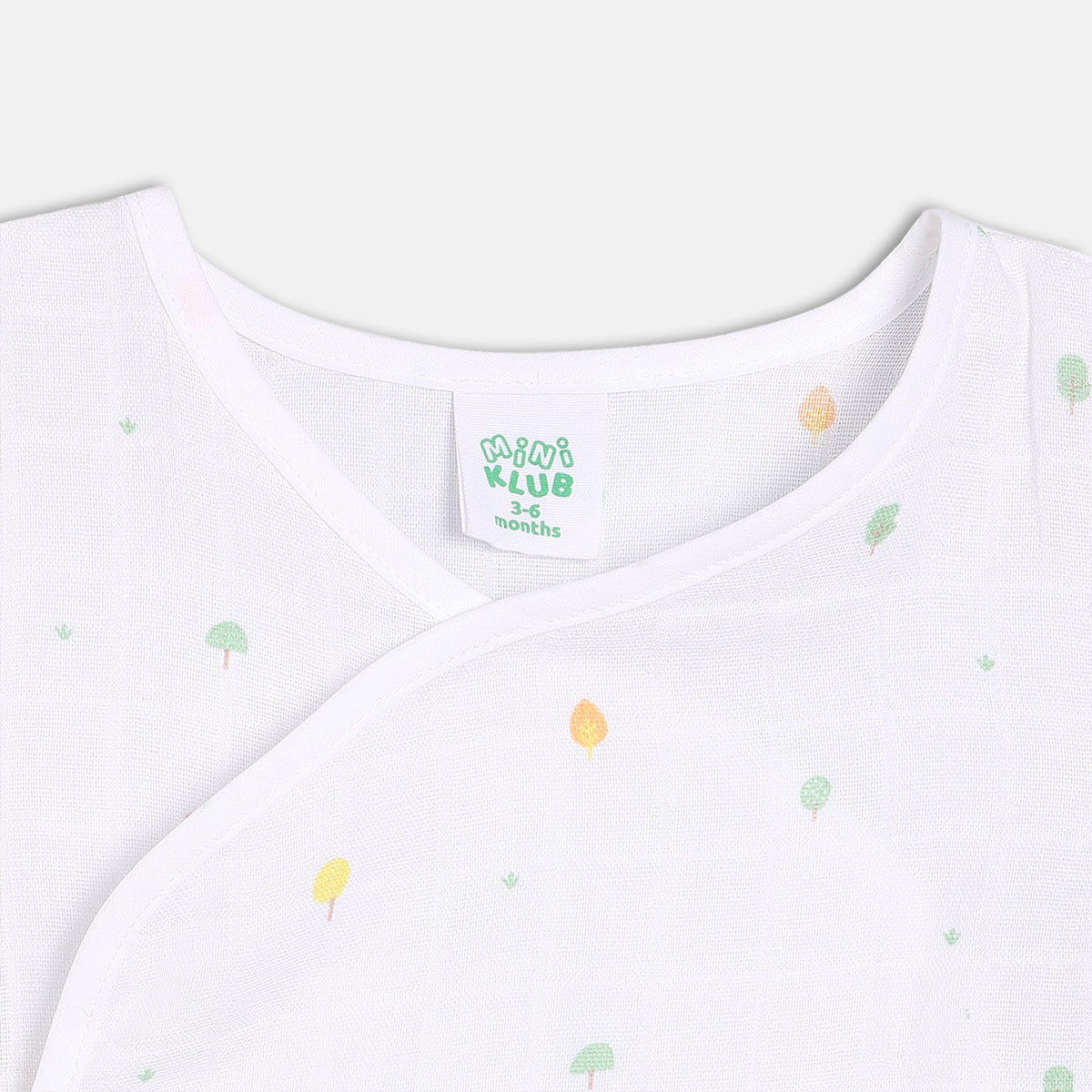 Baby Muslin Front Open Vests – White & Peach (Pack of 2)