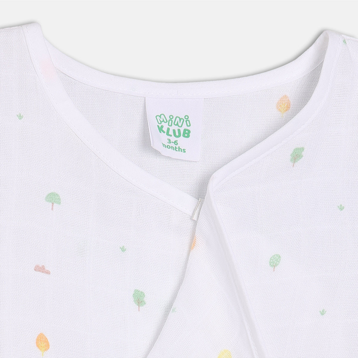 Baby Muslin Front Open Vests – White & Peach (Pack of 2)