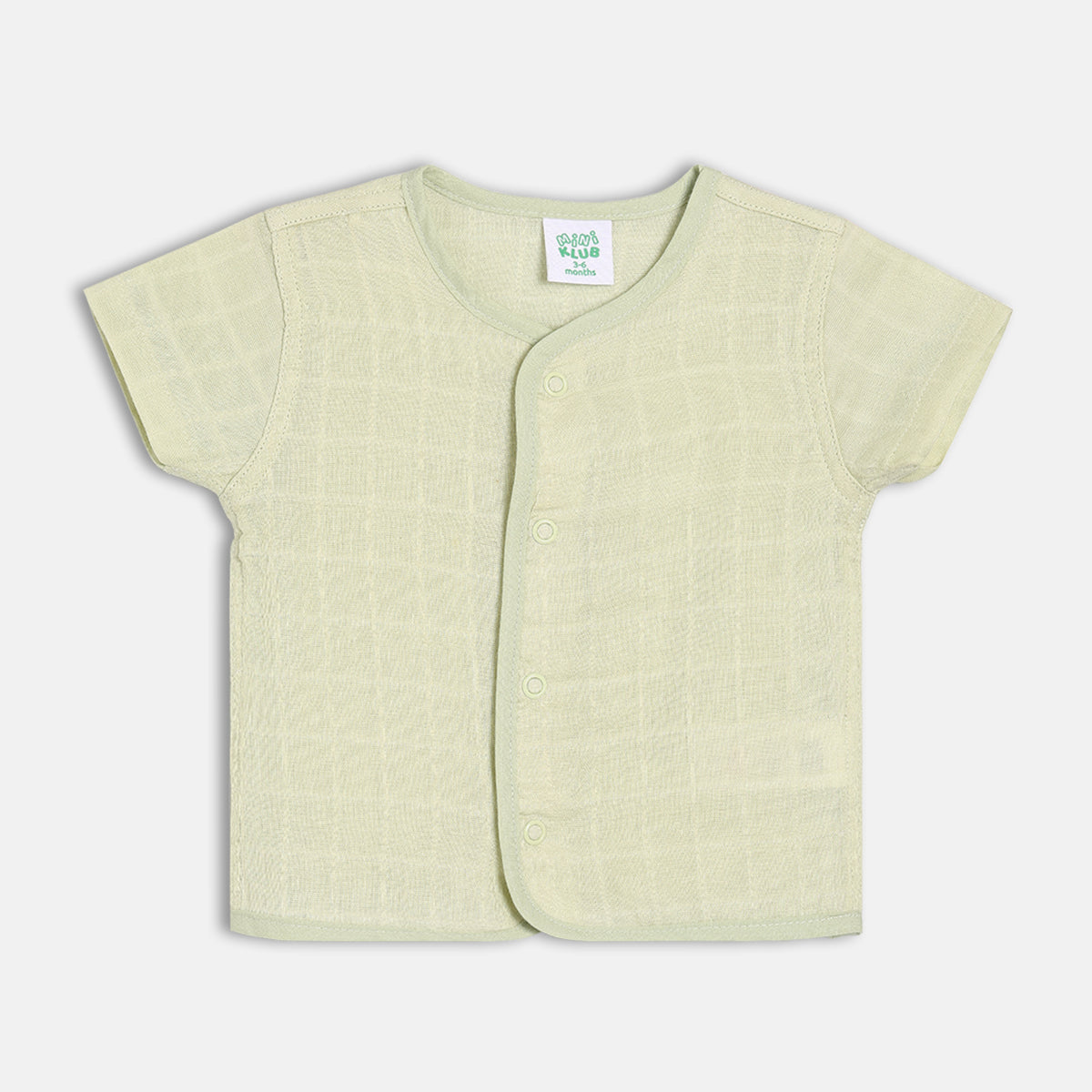 Baby Muslin Front Open Vests – White & Sage Green (Pack of 2)