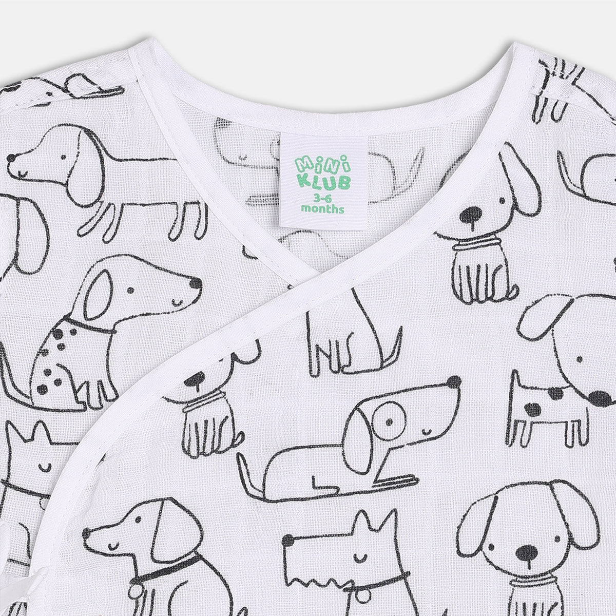 Baby Muslin Front Open Vests – White & Sage Green (Pack of 2)