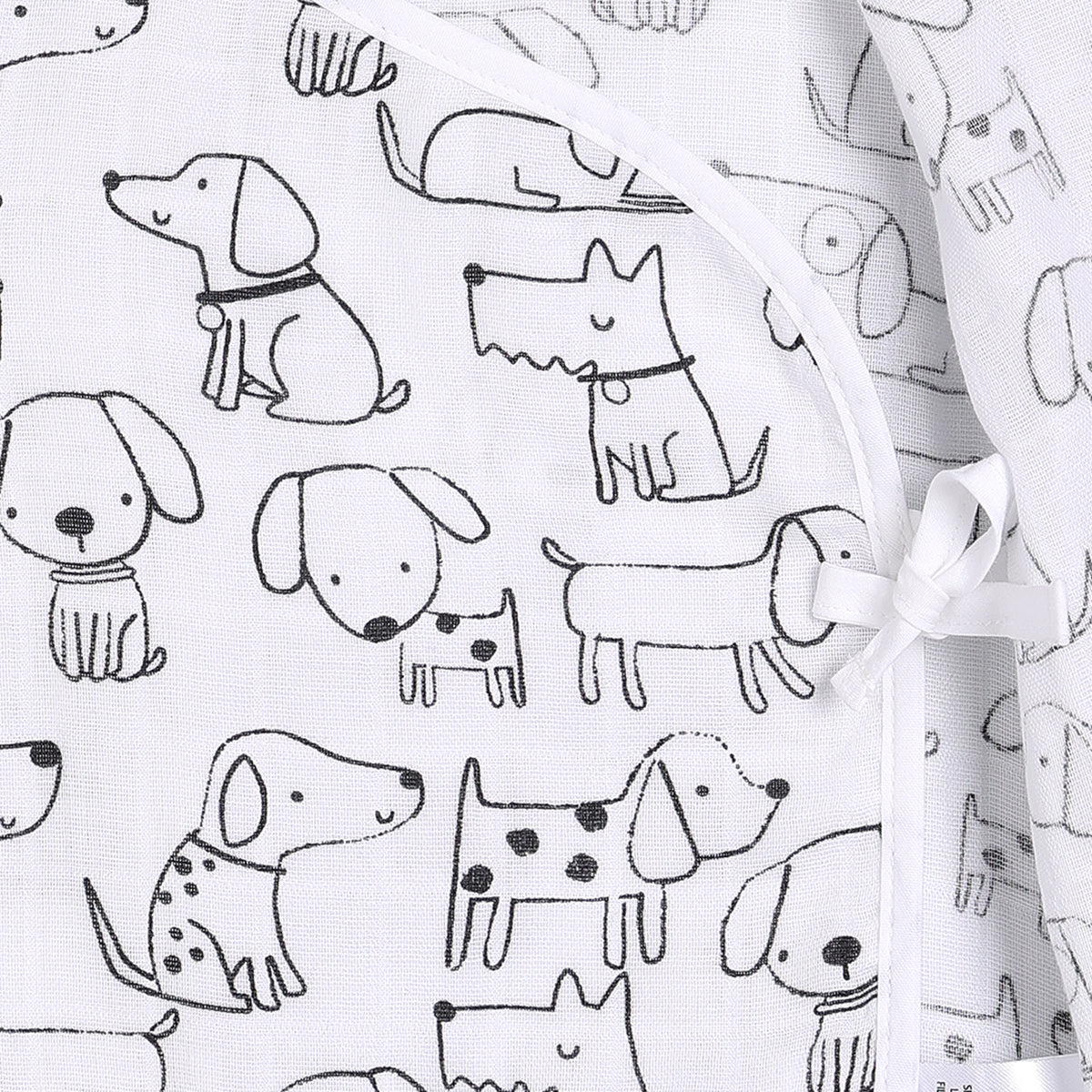 Baby Muslin Front Open Vests – White & Sage Green (Pack of 2)