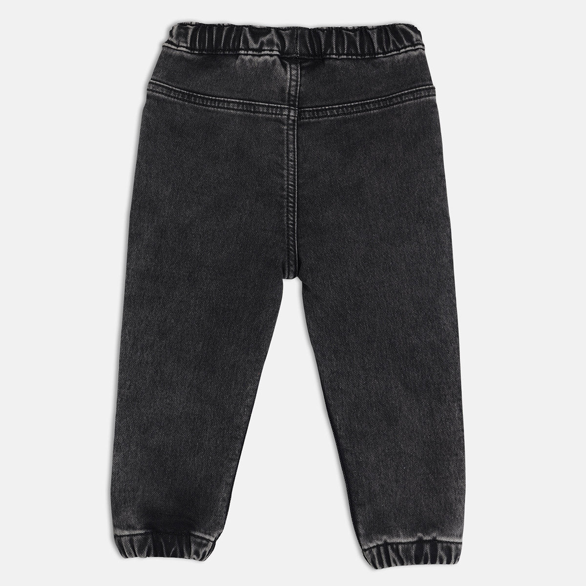 Boys Black Elasticated Full Length Denim Pant