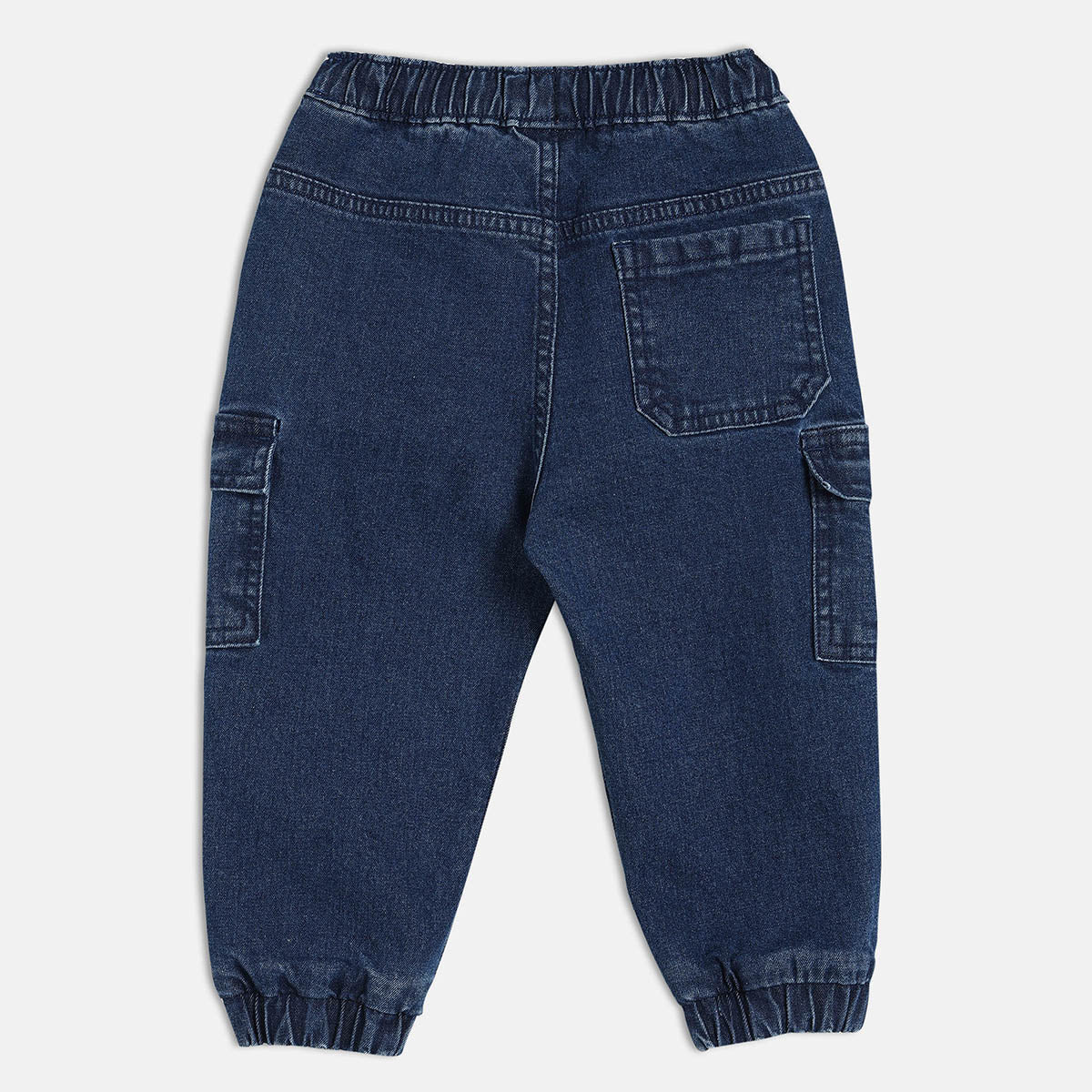 Boys Dark Blue Adjustable Waistband Full Length Denim Pant