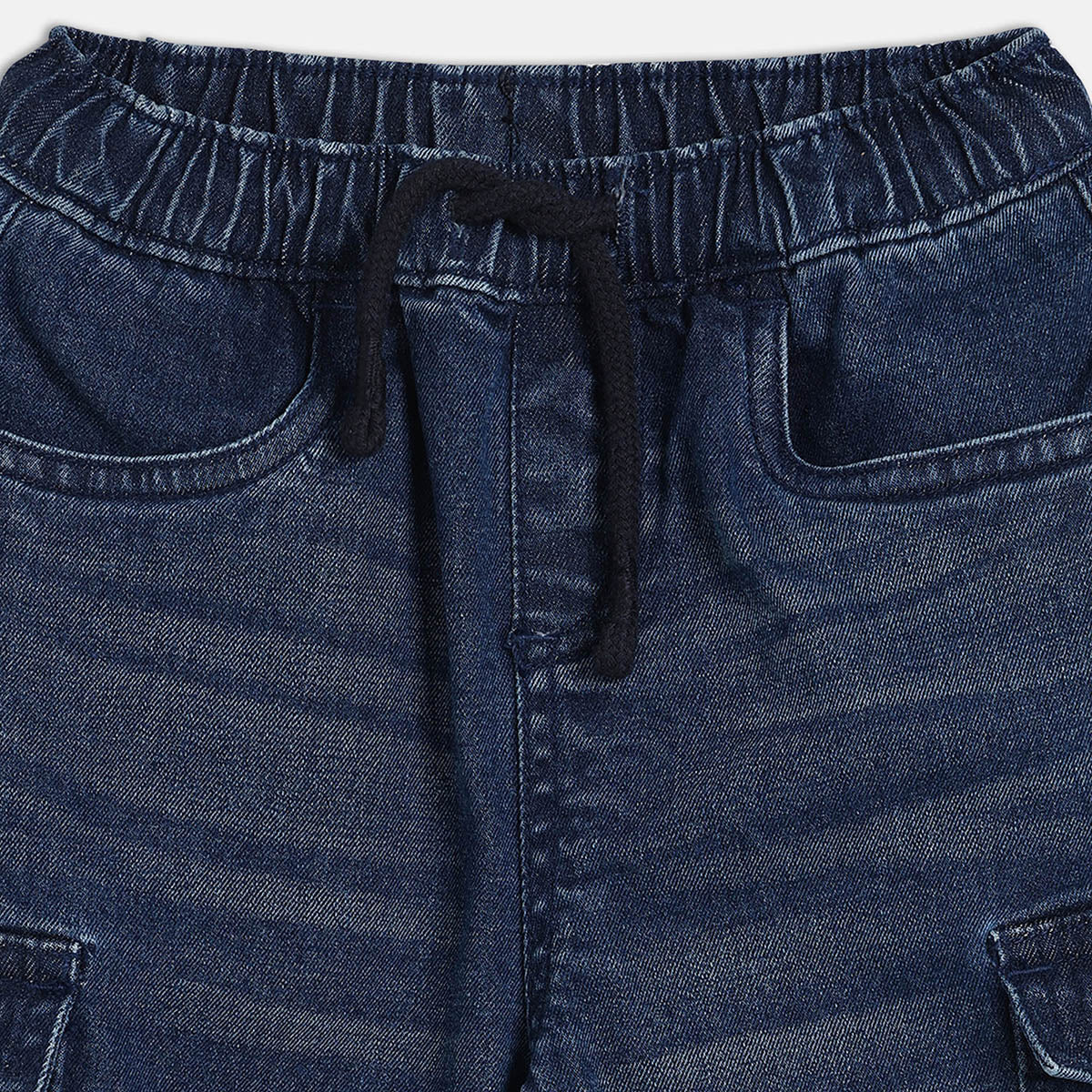 Boys Dark Blue Adjustable Waistband Full Length Denim Pant