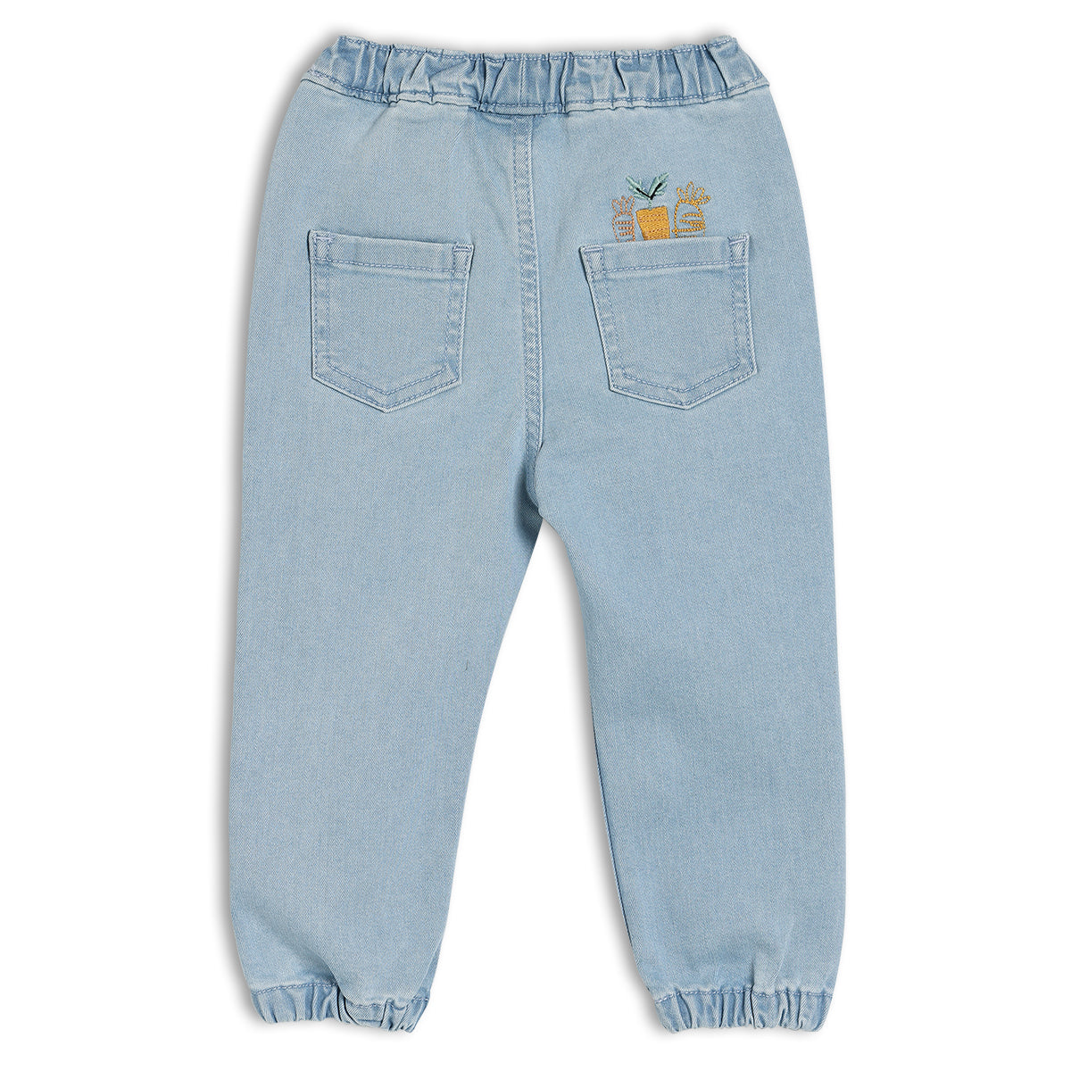 Boys Blue Adjustable Waistband Full Length Denim Pant