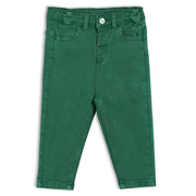 Green Baby Boys Adjustable Waistband Full Length Denim Pant
