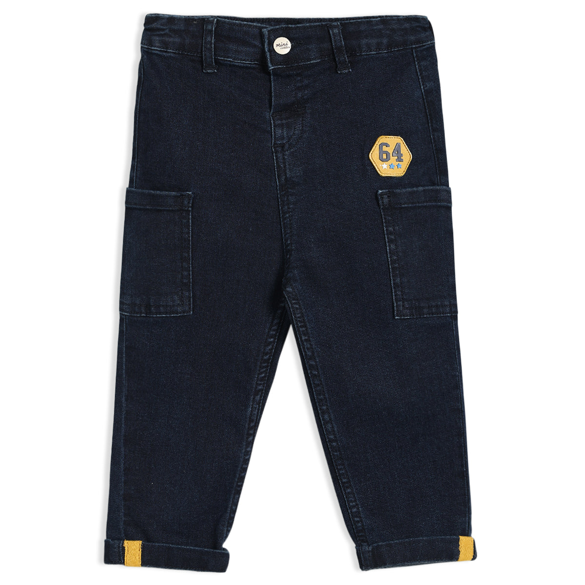 Boys Navy Blue Elasticated Full Length Denim Pant
