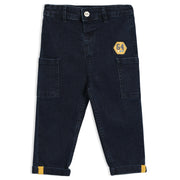 Boys Navy Blue Elasticated Full Length Denim Pant