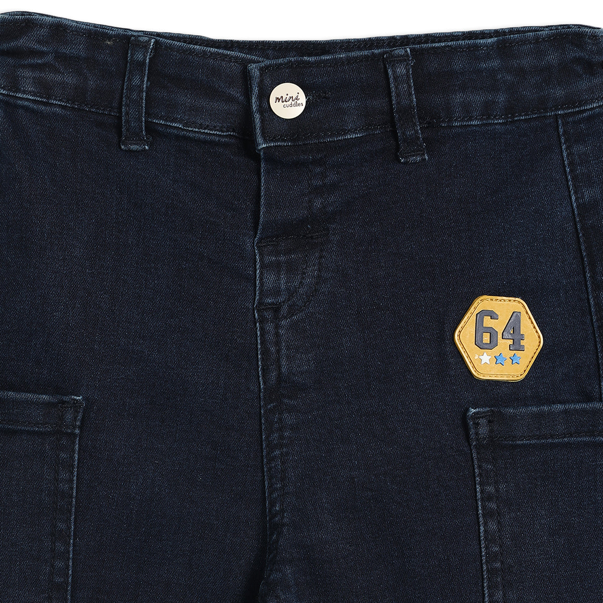 Boys Navy Blue Elasticated Full Length Denim Pant