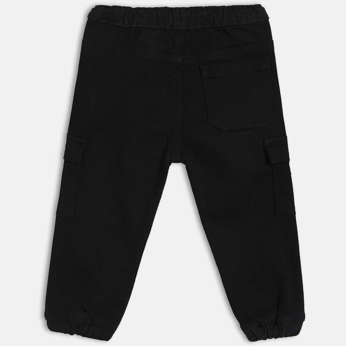 Boys Black Adjustable Waistband Full Length Denim Pant