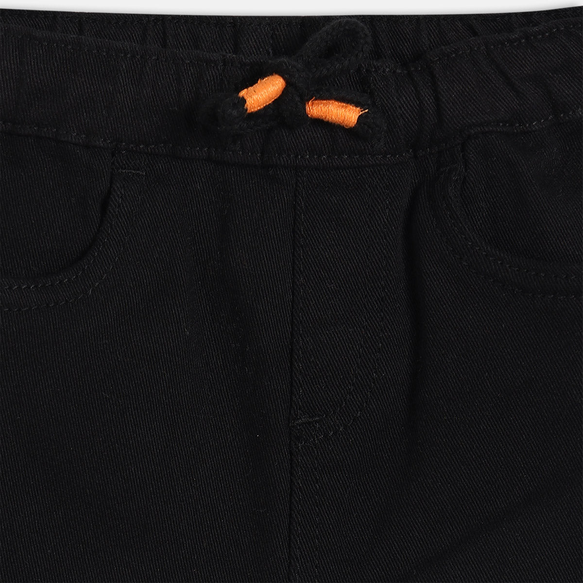 Boys Black Adjustable Waistband Full Length Denim Pant