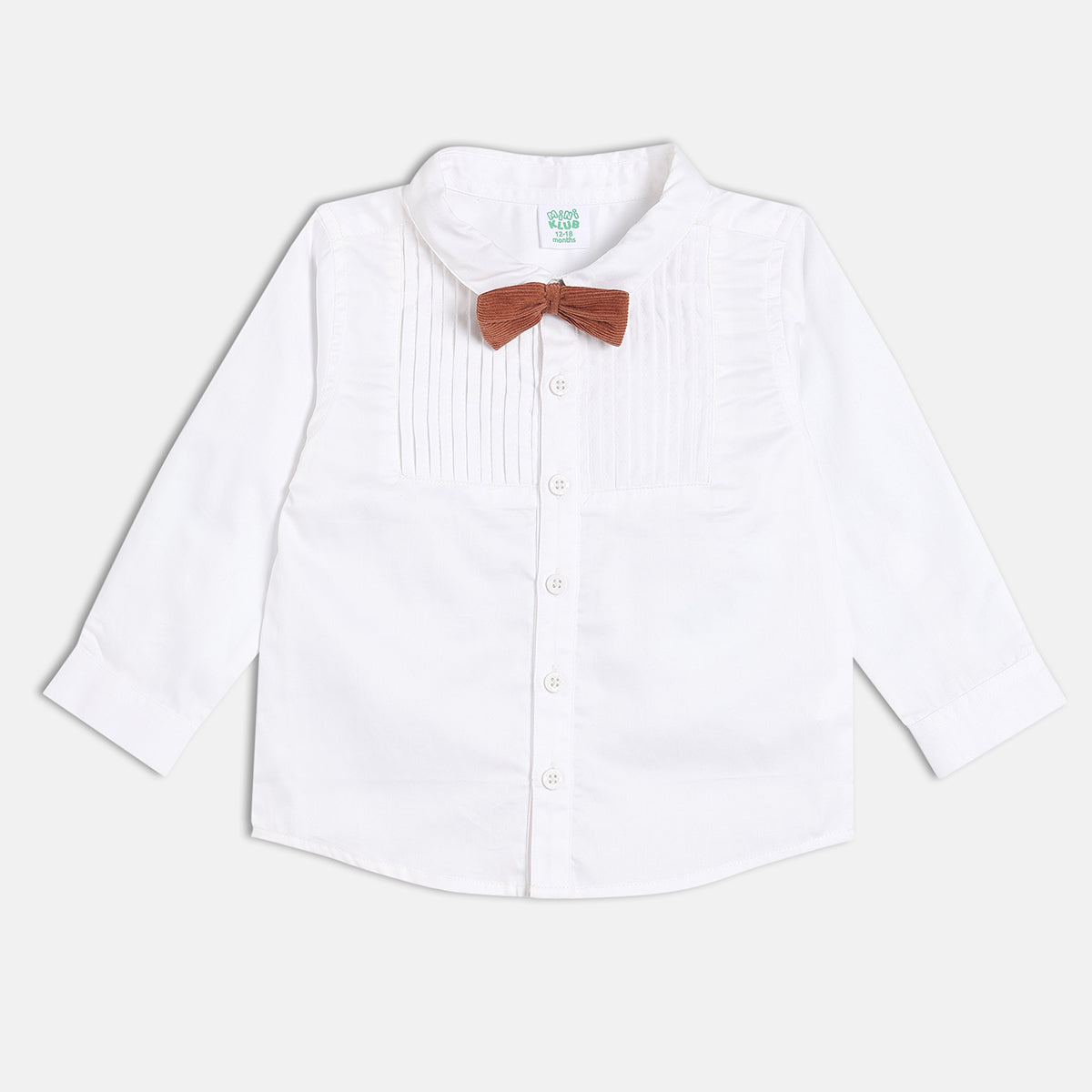 Boys Cotton Sleeveless Solid Dungaree Set - White & Brown