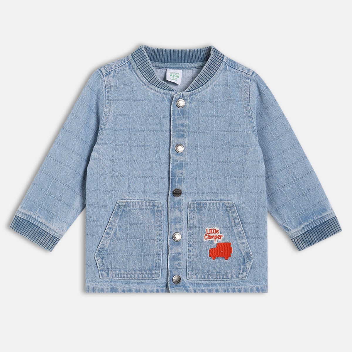Boys Light Blue Collar Full Sleeve Jacket