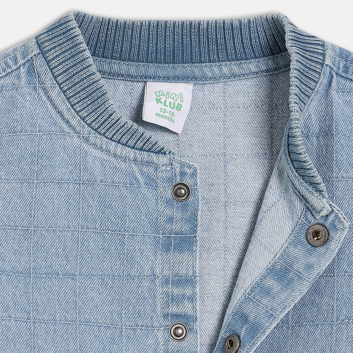 Boys Light Blue Collar Full Sleeve Jacket