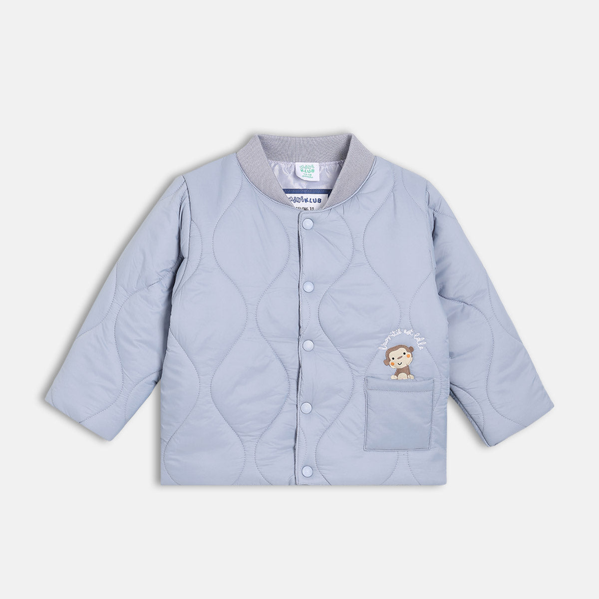 Boys Blue Solid Jacket