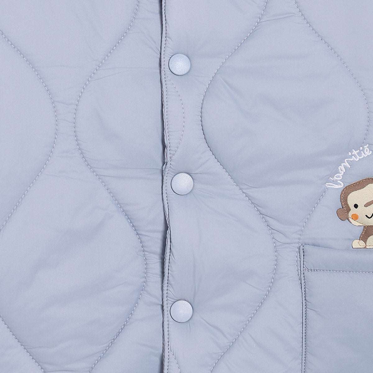 Boys Blue Solid Jacket