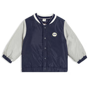 Boys Navy Blue Collar Full Sleeve Jacket