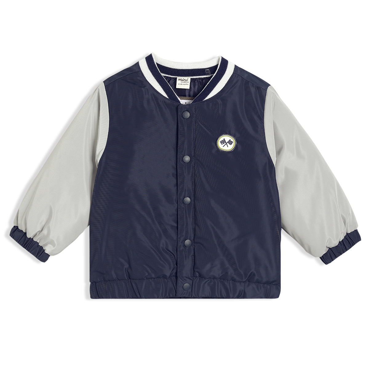 Boys Navy Blue Collar Full Sleeve Jacket