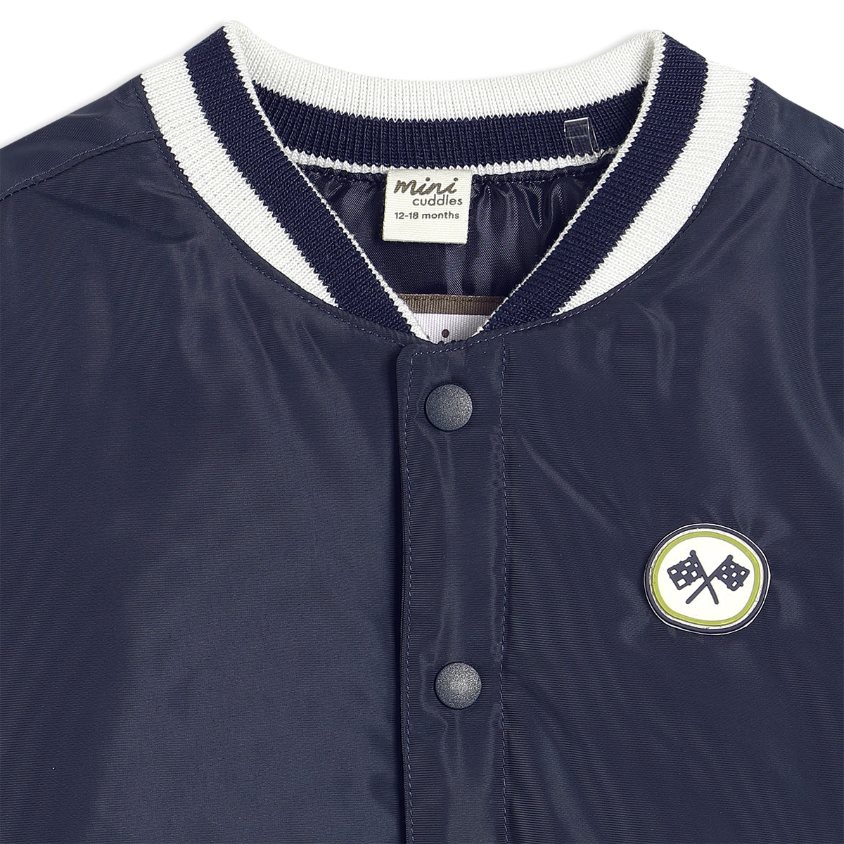 Boys Navy Blue Collar Full Sleeve Jacket