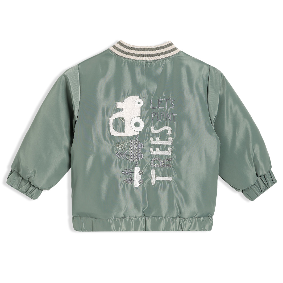 Boys Grey Collar Full Sleeve Jacket