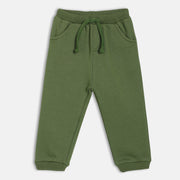Boys Green Solid Jogger