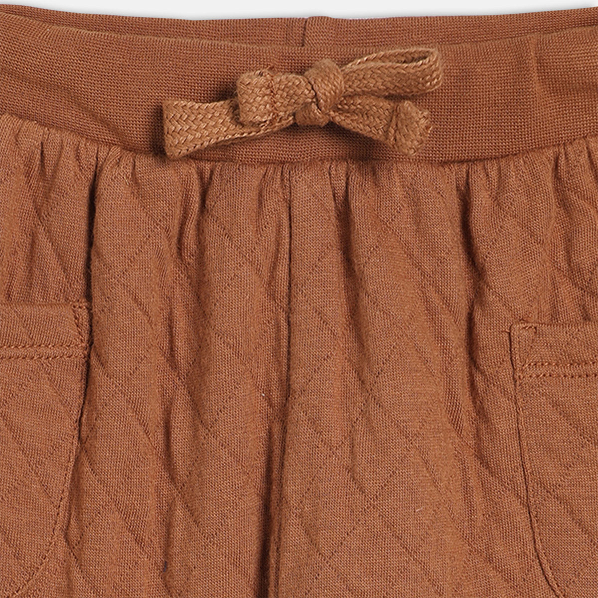 Boys Cotton Solid Joggers - Brown