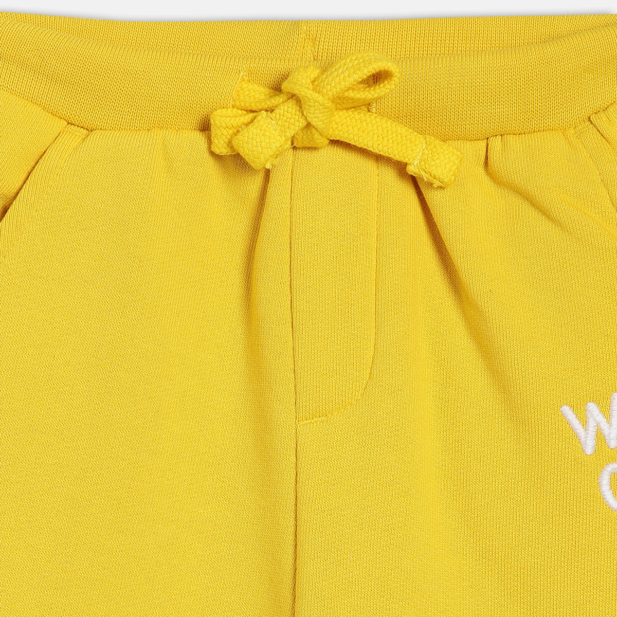 Boys Cotton Solid Joggers - Yellow