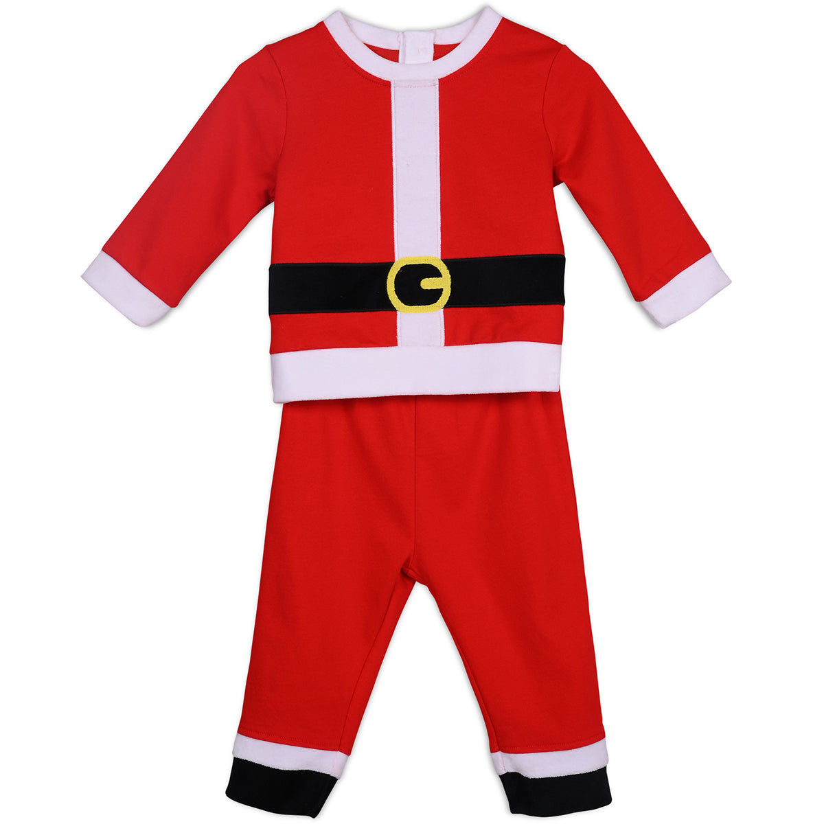 Boys Cotton Full Sleeve Solid Clothing Set - Black & Red